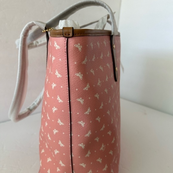 Coach NWT Large Pink Butterfly Print Tote - Picture 2 of 14